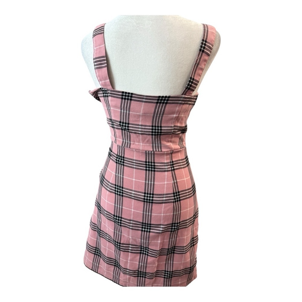 Active Seller! Divided Pink Plaid Y2K Clueless-Inspired Mini Dress - Size 2 - Picture 4 of 7
